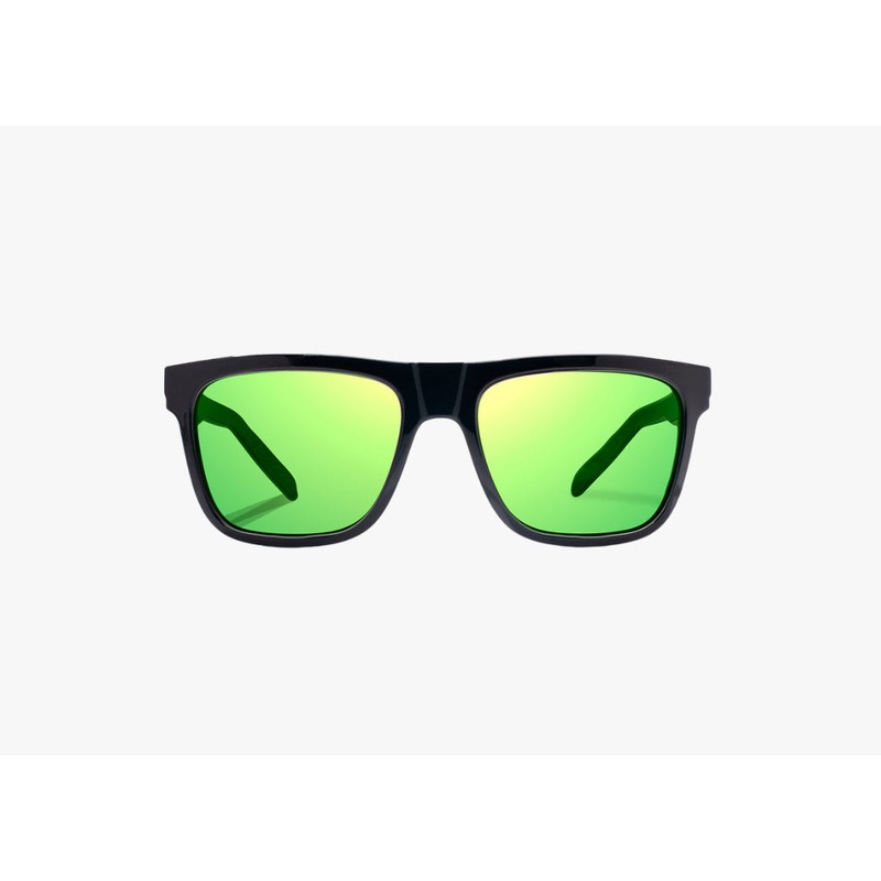 Bajio Hopedale Sunglasses Black Gloss (Green Mirror Glass)