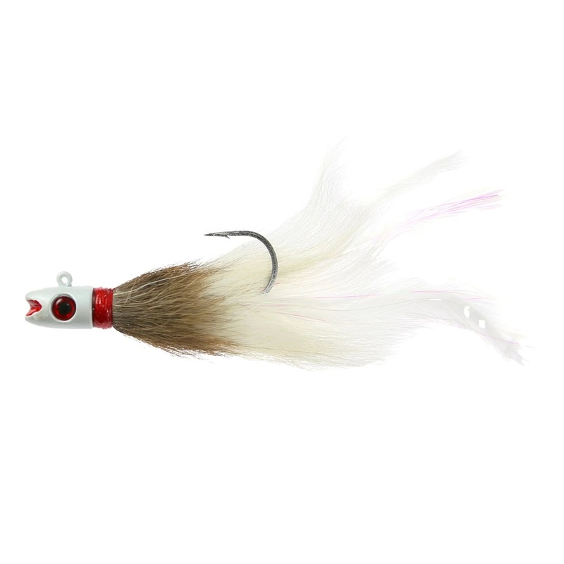 Jigging World Bass Candy Surf Bucktail White 1oz