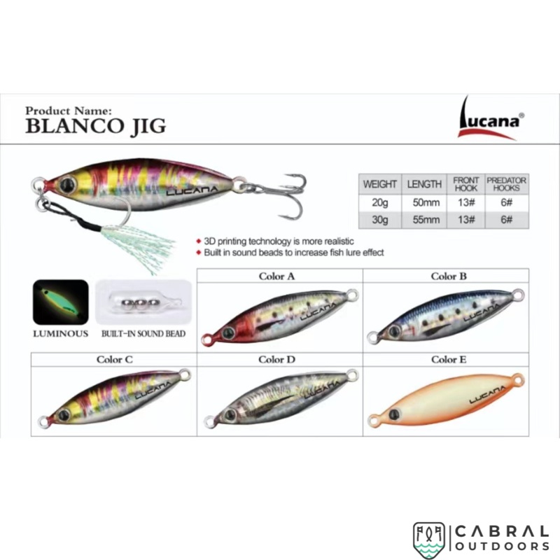 Lucana Blanco Slow Jig | 20g-30g | 50mm-55mm 20g Red Head(A)