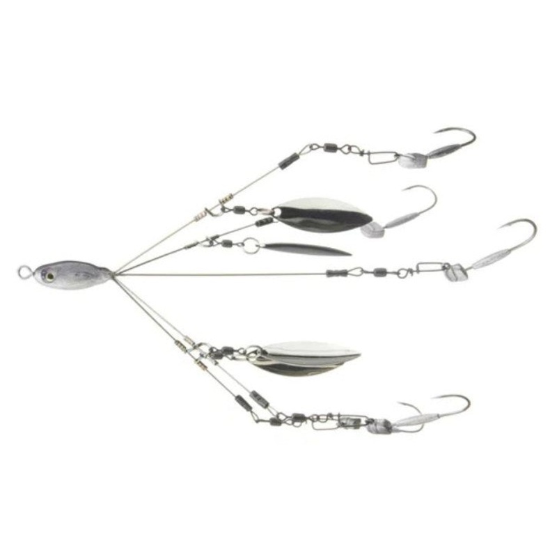Picasso Micro Bait Ball Umbrella Rig 4″ w/Jig Heads Nickel Blades