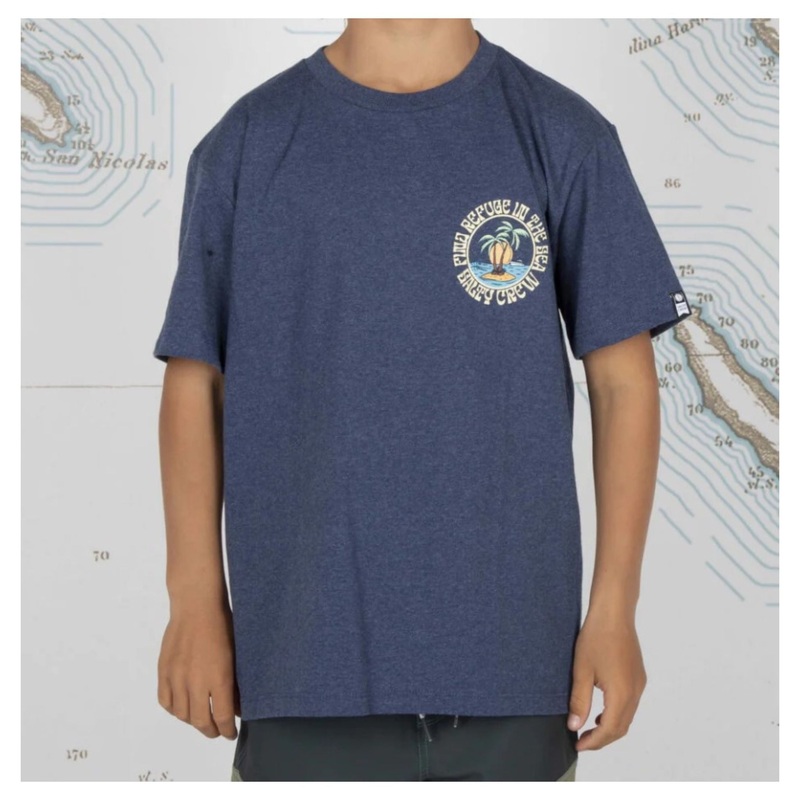 Salty Crew Boys Dos Palms Boys S/S Tee S NAVY HEATHER