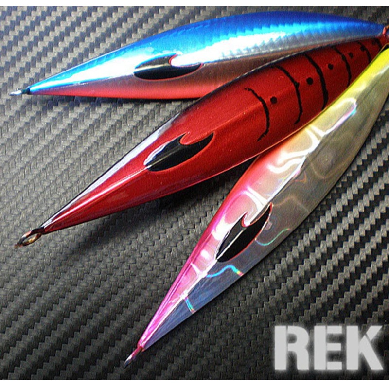Current Handmade Jig Rek 100g Red Gold/White Stripe Glow