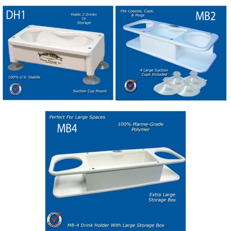 Deep Blue Marine Products Boat Drink Holder & Storage Box DOUBLE ALL STORAGE