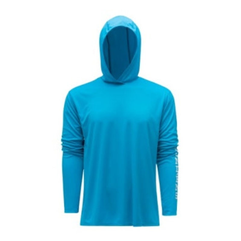 Grundens Tough Sun Hoodie UPF 50 Performance Long Sleeve Azure MD