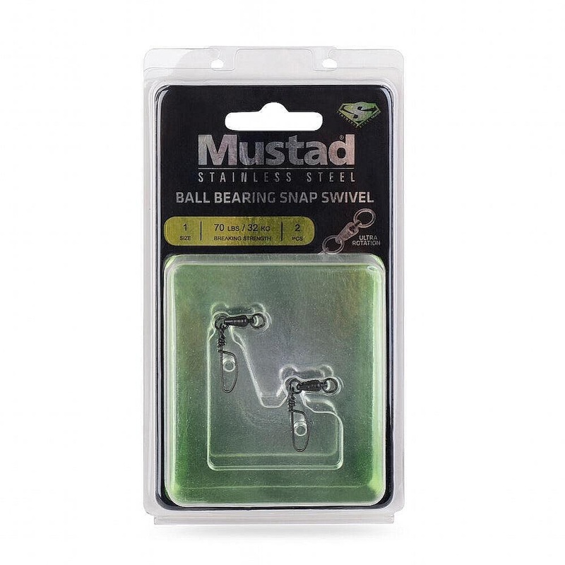 Mustad MA101 Ball Bearing Snap Swivel 2PK 1