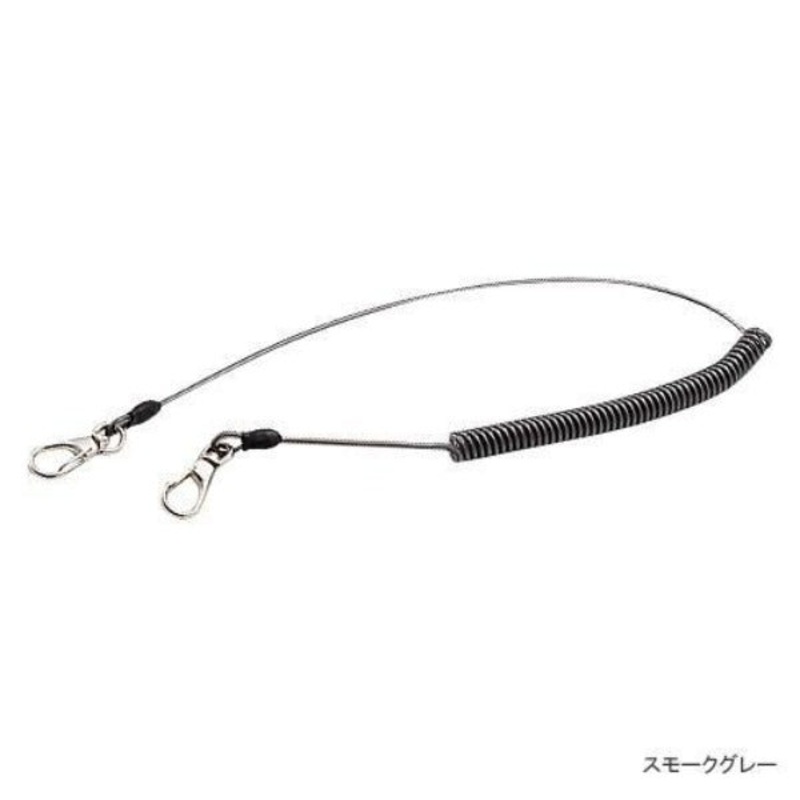 Shimano RP-004C Safety Wire Lanyard with Carabiner 50 kg Smoke Grey