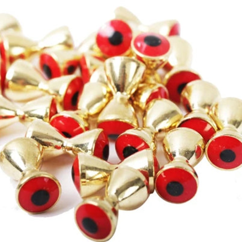 Wapsi Hourglass Brass Painted Eyes Gold/Red 10-pack Large