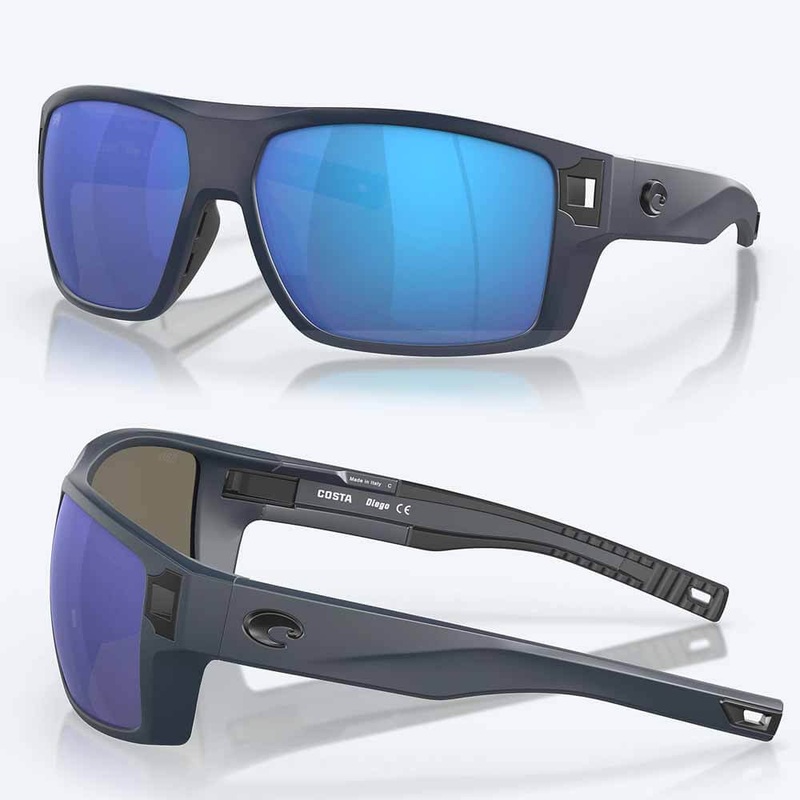 Costa Diego Matte Midnight Blue Frame Sunglasses 580G BLUE MIRROR
