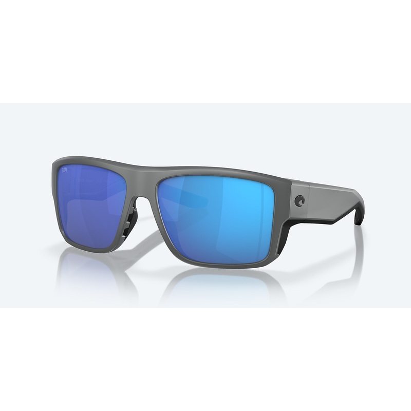 Costa Taxman Polarized Sunglasses Matte Gray / Blue Mirror Polarized Glass
