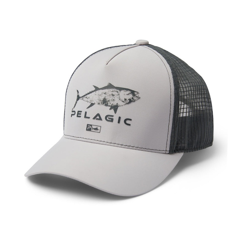 Pelagic Echo Gyotaku Performance Trucker O/S Light Grey
