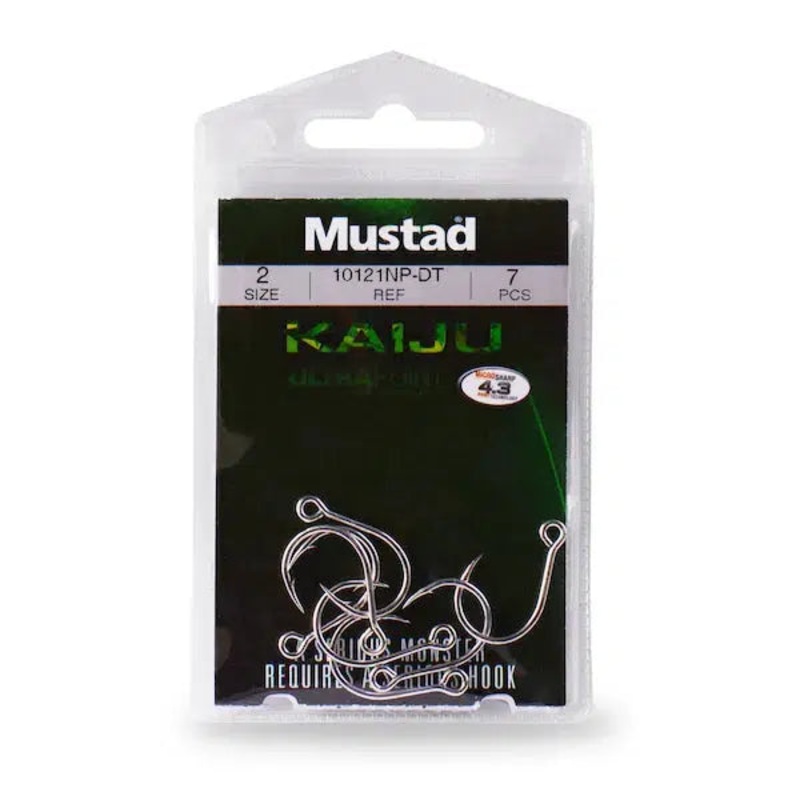 Mustad Kaiju In-Line Duratin Single Hook – 10121NP 8/0 5 Pack