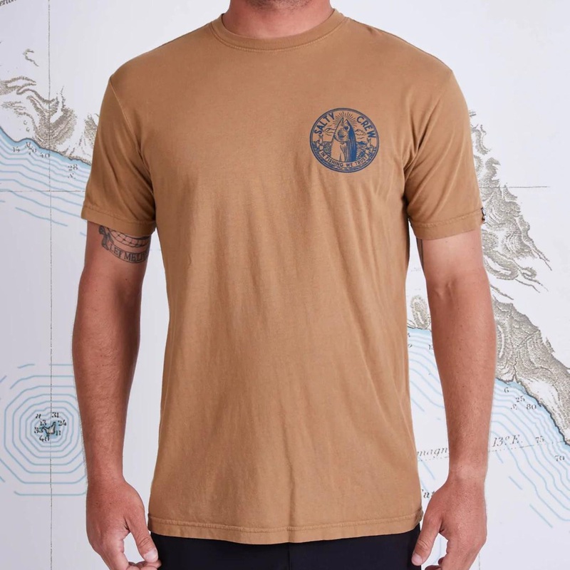Salty Crew In Fishing We Trust Premium S/S Tee M WORKWEAR BROWN