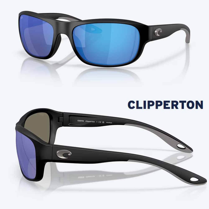 Costa Clipperton Sunglasses BLACK MATTE/BLUE GLASS