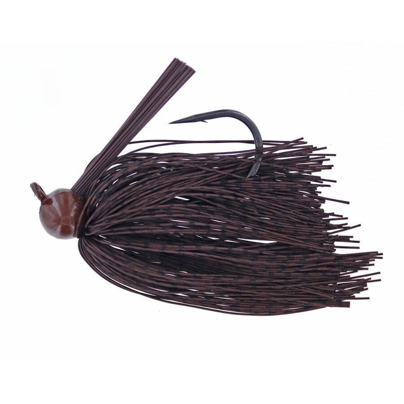 Spotsticker Hand Tied Football Jig Reptile Brown Black 3/8 oz