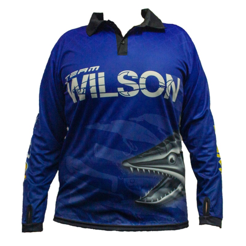 Wilson Team Adult Long Sleeve Fishing Jersey Shirt – Navy Large