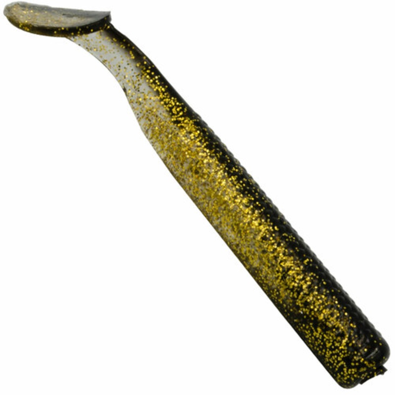 Berkley Powerbait T Tail Minnow Soft Plastic Lure 2.5 Inch Black Gold Sparkle