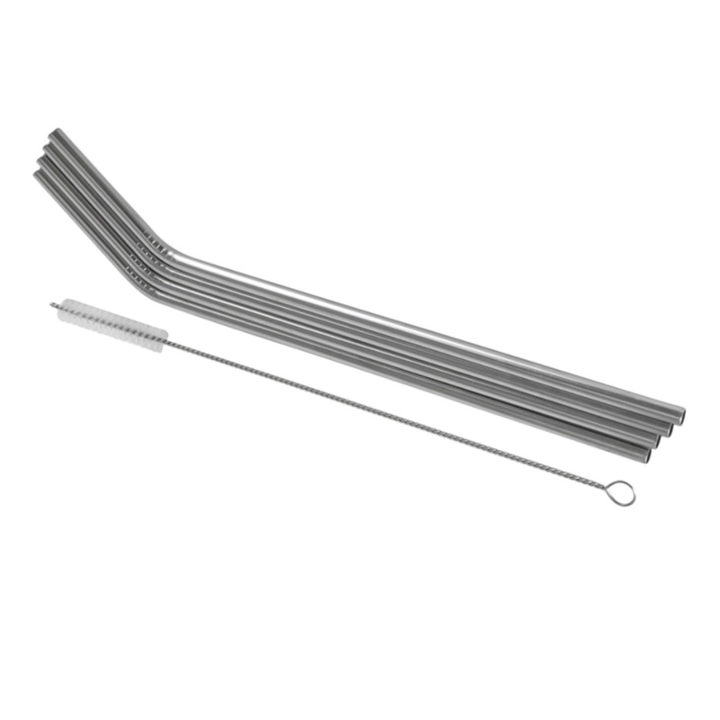 Avanti Stainless Steel Straws With Cleaning Brush Set Of 4