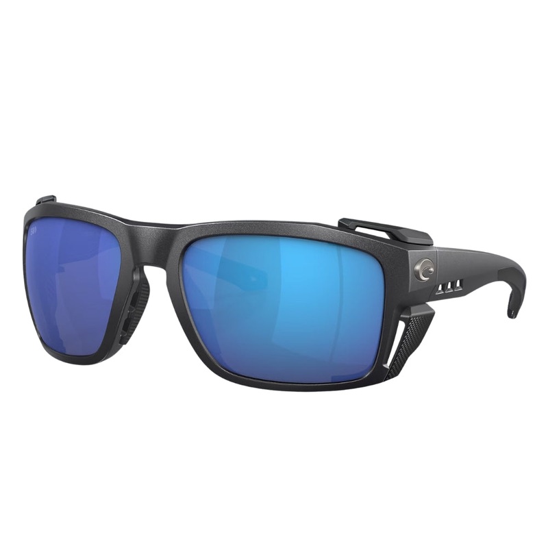 Costa King Tide 8 Polarised Glass Sunglasses BLACK PEARL FRAME / BLUE MIRROR