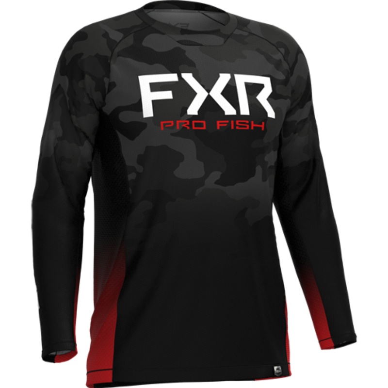 DERBY CAMO AIR UPF LONGSLEEVE M BLACK CAMO/RED