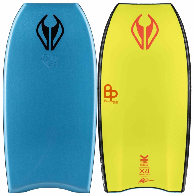 NMD Player X4 Mini Quad Concave Bodyboard 43 Aqua / Fluro Yellow