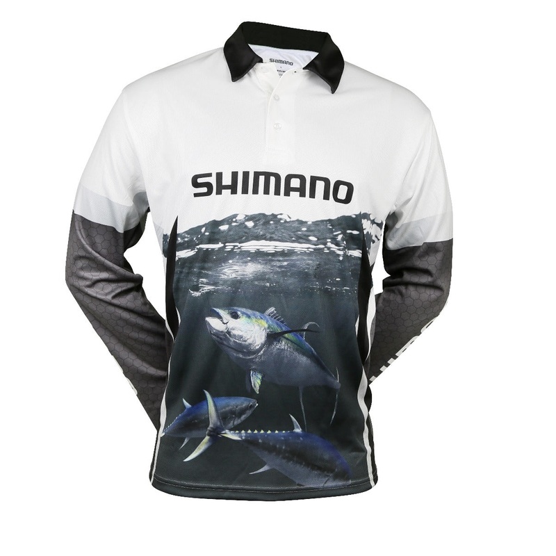 Shimano Ocea Tuna Sublimated Kids Shirt Grey White 4