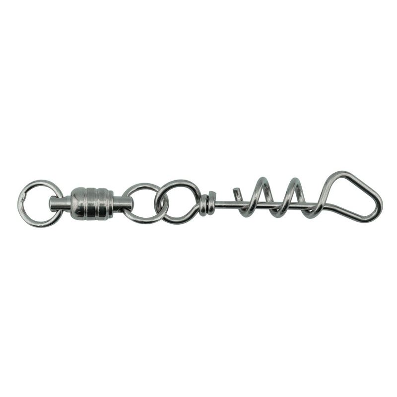 AFW SS BB Dredge Swivel Corkscrew Snap Blk 2pk 500lb