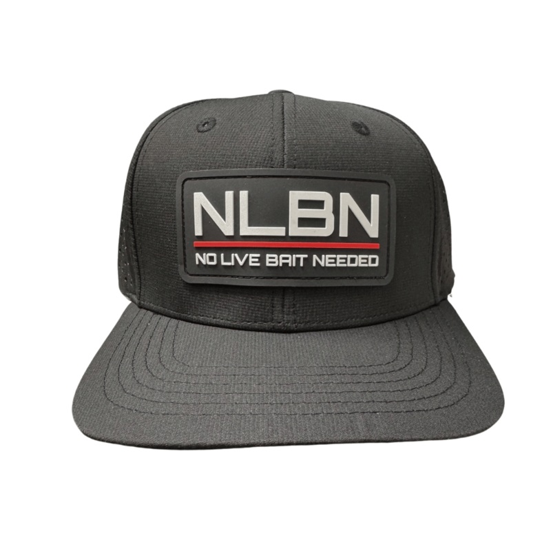 No Live Bait Needed 6 Panel Lockup Hat Black