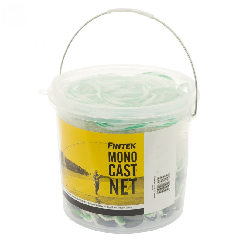 Jarvis Walker Fintek 1inch Mono Bottom Pocket Cast Net 10ft – 1inch clear