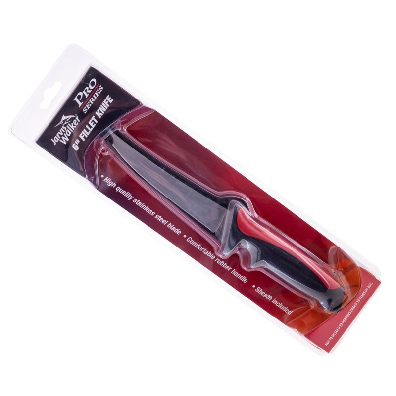 Jarvis Walker Pro Series Fillet Knife 6inch 6inch Black/Red