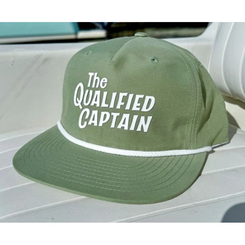 The Qualified Captain Script Logo Hat Sage