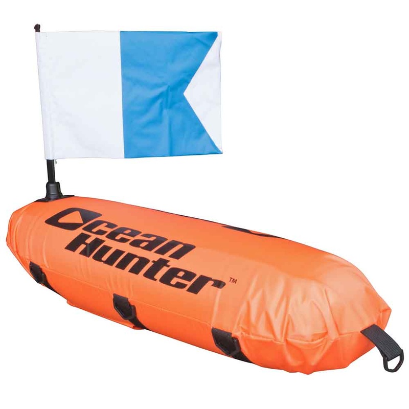 Ocean Hunter Inflatable Float With Line and Flag YELLOW
