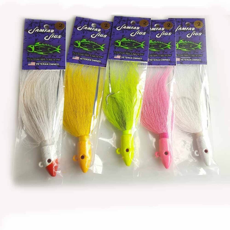 Jamfab Jigs Bullet Jig 2OZ CHARTREUSE HEAD CHARTREUSE HAIR