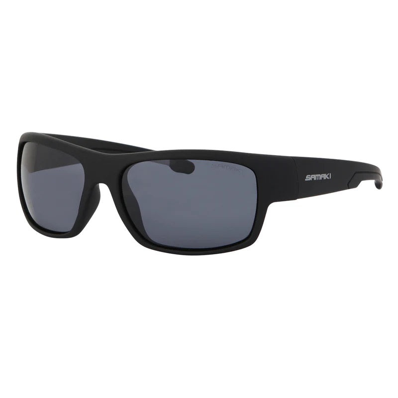 Samaki Dodge Polarised Performance Sunglasses Black Blue Mirror